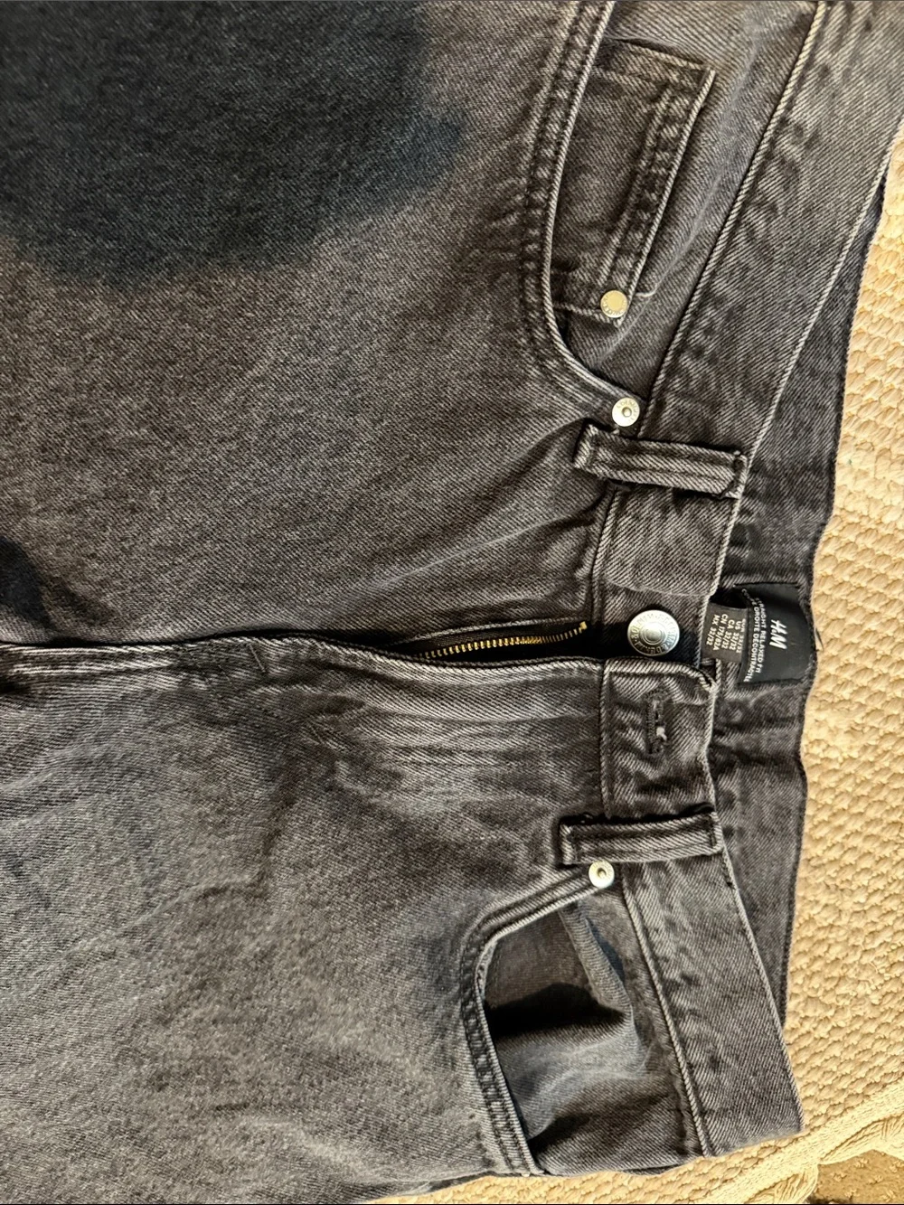 H&M Men's Charcoal Straight-Leg Jeans